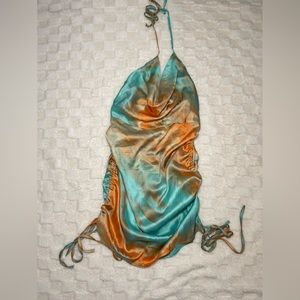 Blue and orange dress